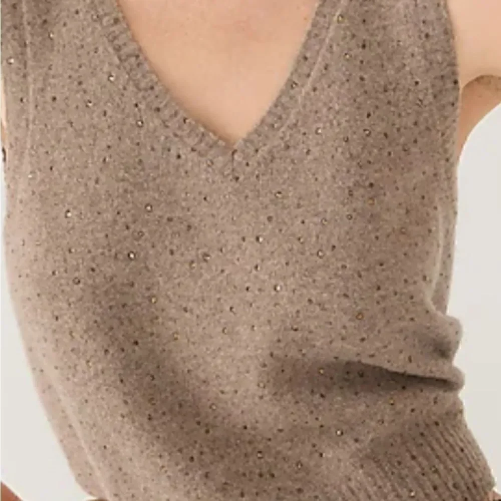 J CREW Crystal Embellished Sweater Shell Vest Supersoft Yarn sz XS NWT